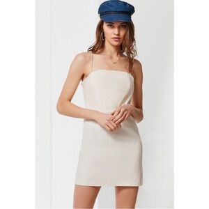 Urban Outfitters Colette Stretch Linen Cream Mini Dress 6